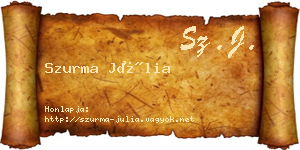 Szurma Júlia névjegykártya